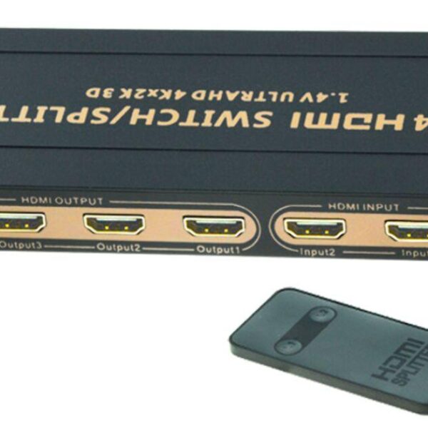 Selector y Spliter HDMI 2inx4out ULTRA HD 4k hasta 20 mts  SP-HDMI24